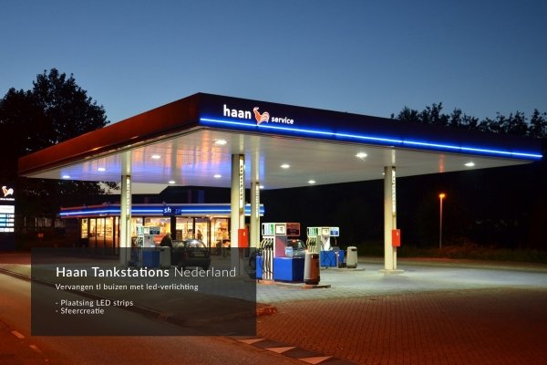 Haan Tankstations Nederland // Vervangen tl buizen met led-verlichting / Plaatsing LED strips Haan Tankstations Nederland